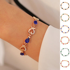 Hollow Love Bracelet With Rhinestones Fashion Temperament Heart-shaped Bracelet For Valentine's Day