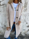 Mid-length Sweater Cardigan Gray