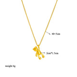 Three-dimensional Bear Necklace Titanium Dteel Chain Versatile Pendant Necklace