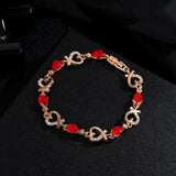Hollow Love Bracelet With Rhinestones Fashion Temperament Heart-shaped Bracelet For Valentine's Day