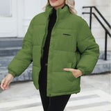 Windproof Down Cotton Coat Warm Thickened Jacket Solid Outwear All-match Loose Tops Clothing