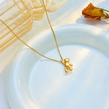 Three-dimensional Bear Necklace Titanium Dteel Chain Versatile Pendant Necklace
