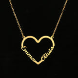 Fashion Custom Stainless Steel Name Heart Necklace for Women Personalized Letter Gold Choker Necklace