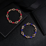 Hollow Love Bracelet With Rhinestones Fashion Temperament Heart-shaped Bracelet For Valentine's Day