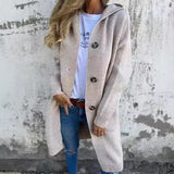 Mid-length Sweater Cardigan Gray