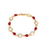 Hollow Love Bracelet With Rhinestones Fashion Temperament Heart-shaped Bracelet For Valentine's Day