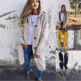 Mid-length Sweater Cardigan Gray