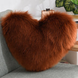 Throw Pillows Heart Shape Long Plush Fluffy Shaggy Cushion Cover Sofa Cushions Decorative Pillow