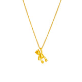 Three-dimensional Bear Necklace Titanium Dteel Chain Versatile Pendant Necklace