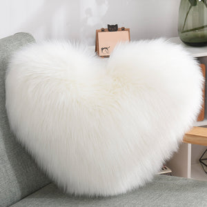 Throw Pillows Heart Shape Long Plush Fluffy Shaggy Cushion Cover Sofa Cushions Decorative Pillow