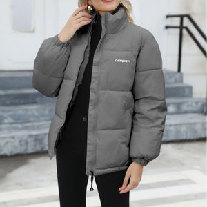 Windproof Down Cotton Coat Warm Thickened Jacket Solid Outwear All-match Loose Tops Clothing