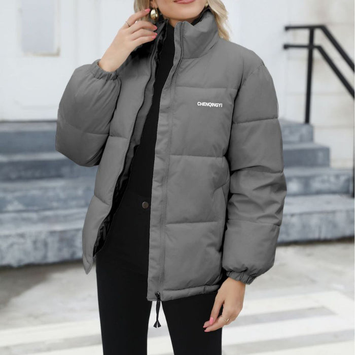 Windproof Down Cotton Coat Warm Thickened Jacket Solid Outwear All-match Loose Tops Clothing