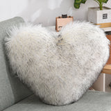 Throw Pillows Heart Shape Long Plush Fluffy Shaggy Cushion Cover Sofa Cushions Decorative Pillow