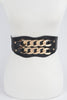 Faux Leather Oversized Chain Elastic Belt