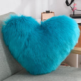 Throw Pillows Heart Shape Long Plush Fluffy Shaggy Cushion Cover Sofa Cushions Decorative Pillow