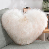 Throw Pillows Heart Shape Long Plush Fluffy Shaggy Cushion Cover Sofa Cushions Decorative Pillow
