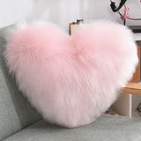 Throw Pillows Heart Shape Long Plush Fluffy Shaggy Cushion Cover Sofa Cushions Decorative Pillow