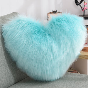 Throw Pillows Heart Shape Long Plush Fluffy Shaggy Cushion Cover Sofa Cushions Decorative Pillow