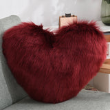 Throw Pillows Heart Shape Long Plush Fluffy Shaggy Cushion Cover Sofa Cushions Decorative Pillow