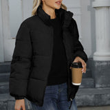Windproof Down Cotton Coat Warm Thickened Jacket Solid Outwear All-match Loose Tops Clothing