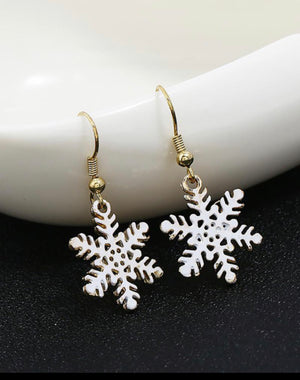 Snowflake Teardrop Earrings