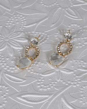Crystal and Rhinestone Embellished Drop Earrings
