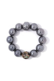 Metallic beaded stretch bracelet