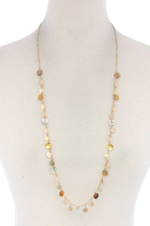 Coin Charm Dangle Loop Necklace