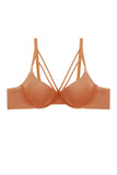 Glittery Fabric Strap Cross Front Bra