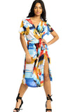 Wrapped Style Midi Dress