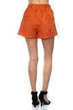 Smocked Off Shoulder Top & High Waist Eyelet Shorts Set