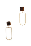 Natural Stone Metal Drop Earring