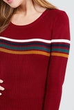 Long Sleeve Round Neck Stripe Sweater Top