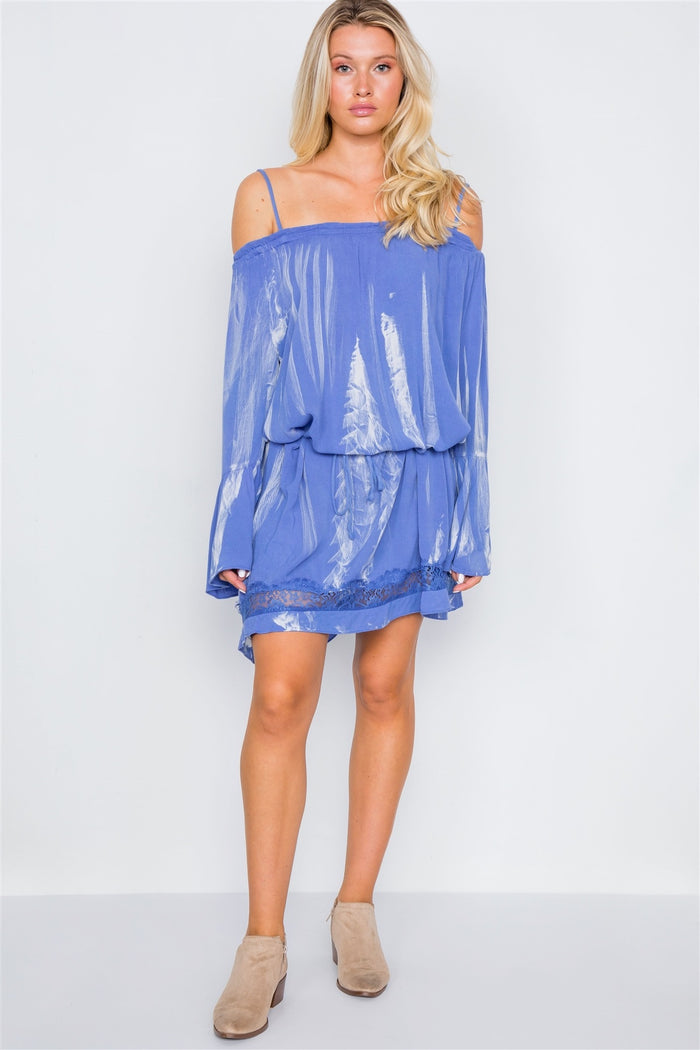 Bell Sleeves Tie Dye Boho Mini Dress