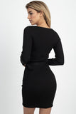 Foiled Ruched Tube Midi Dress