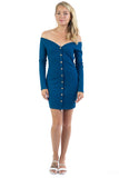 Off Shoulder Ribbed Dress