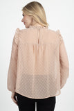 Sheer Swiss Dot Ruffle Top