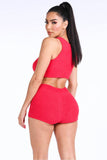 Textured Knitted Tank Top Short Set