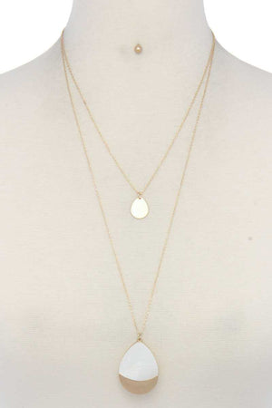 Teardrop Shape Layered Necklace