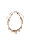 Coin Charm Beaded Adjustable Bracelet