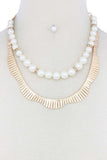 Pearl Metal Layered Necklace