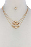 Metal Bead Layered Necklace