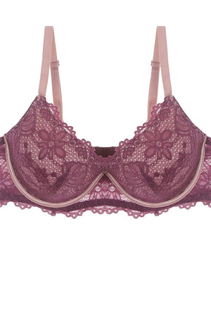 Two Tone Floral Lace Push Up Bra