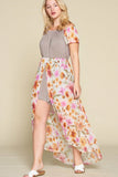 Plus Size Solid Jersey Maxi Romper