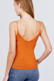 Double V-neck 2 Ply Rib Knit Cami Top