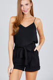 Double V-neck Cami Woven Top