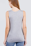 Sleeveless Round Neck Rayon Spandex Knit Top