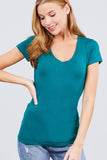 Singles Short Sleeve V Neck Tee