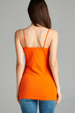 Basic Adjustable Spaghetti Strap Tunic Cami W/ Shelf Bra