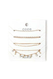Rhinestone Dangle Metal Bracelet Set